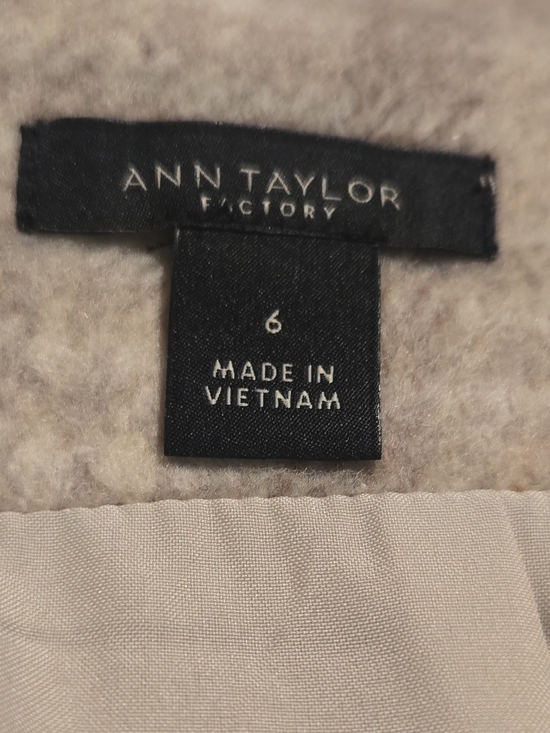 Plaid A-Line Skirt in Beige and Taupe - Picture 3 of 4